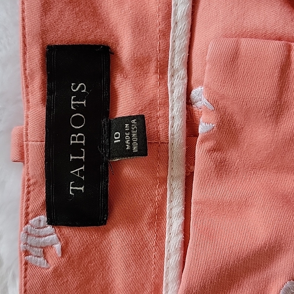Talbots Salmon Embroidered Fish Shorts - Picture 3 of 4